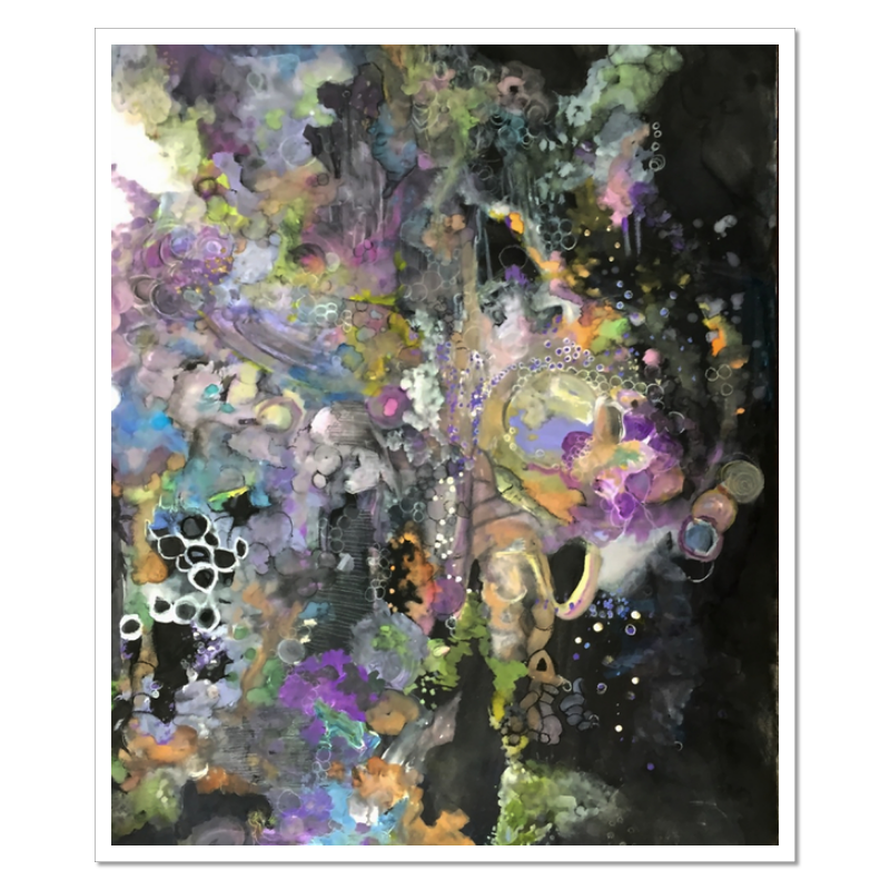 A Bubble Land of Night with Light 20x30