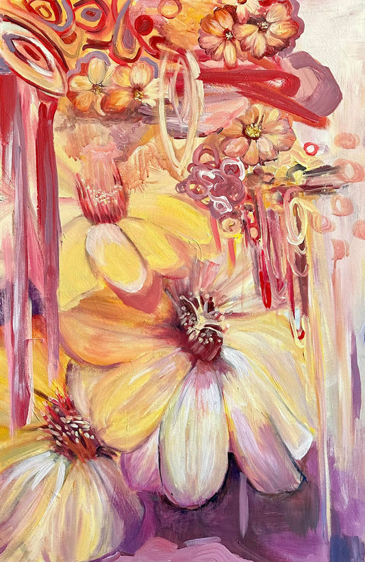 Flowers Dance - 25'' x 37'' - Canvas Painting