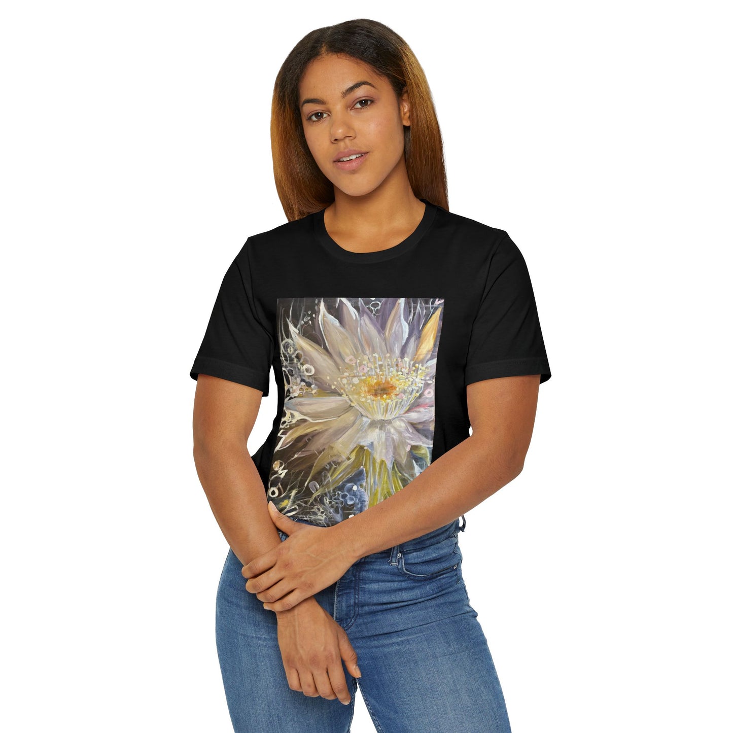 Night Blooming Cereus Flower - Bella Unisex Jersey T-Shirt